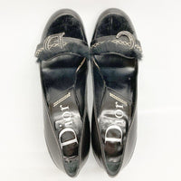 Christian Dior クリスチャンディオール レザーパンプス バックル&ファー付き ブラック size36 1/2 瑞穂店