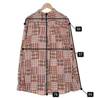 90's STUSSY ステューシー コットン パッチワークチェックシャツ 長袖 ドラゴン刺繡 マルチ インド製 紺タグ Size L 福生店