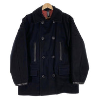 NEIGHBORHOOD ネイバーフッド 21AW P/W-COAT ピーコート ウール ブラック 中綿 レザー 212SZNH-JKM04 Size XL 福生店