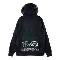 Norton ノートン フェイクスウェード ジップアップパーカー ブラック 裏ボア 243N1311A Size L 瑞穂店