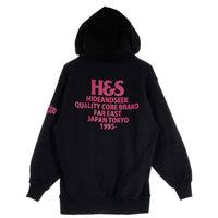 Hide&Seek ハイドアンドシーク SLOW&SEXY Hooded Sweat Shirt プリント プルオーバースウェットパーカー ブラック H30th-110225 Size L 福生店