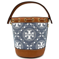 TORY BURCH トリーバーチ モノグラムジャガードバケットバッグ デニム調 ブルー系 瑞穂店
