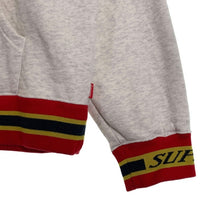 SUPREME シュプリーム 18AW Striped Rib Hooded Sweatshirt ストライプリブ プルオーバースウェットパーカー グレー Size M 福生店
