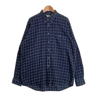 80-90's SEARS シアーズ ボタンダウン フランネルチェックシャツ ブルー Size XL 福生店