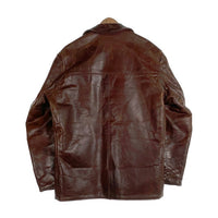 AEROLETHER エアロレザー ホースハイド カーコート レザージャケット ブラウン アルパカライナー スコットランド製 Size 36 福生店