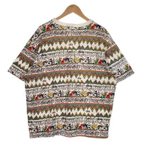 80's STUSSY ステューシー IRIE BAND 総柄 オーバープリント ポケットTシャツ ラスタ ホワイト 黒タグ USA製 Size L 福生店