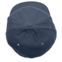 80-90's New Era ニューエラ POOR HOUSE プアハウス スケートボーダーズ 刺繡 ベースボールキャップ ネイビー ウール USA製 Size 約56cm 福生店