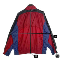 90's NIKE ナイキ ナイロンリップストップ ジップアップジャケット ウィンドブレーカー レッド ブルー ブラック 薄手 Size L 福生店