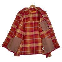 CHALLENGER チャレンジャー 25SS PLAID ZIP UP SHIRT フランネルチェック ジップアップシャツ ジャケット レッド CLG-SH 025-001 Size L 福生店