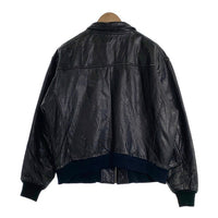 80`s Levi`s リーバイス Leather Jacket レザージャケット ジップアップリブブルゾン ブラック 135周年 Size M 福生店