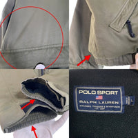 90's POLO SPORT ポロスポーツ ラルフローレン ジップアップ ナイロンジャケット 内フリース オリーブ Size L 福生店