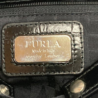 FURLA フルラ トートバッグ クロコ型押しハンドバッグ 保存袋付 ブラック 瑞穂店