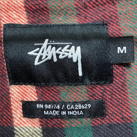 STUSSY ステューシー チェック フランネルシャツ レッド グリーン Size M 瑞穂店