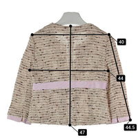 M'S GRACY エムズグレイシー ツィード ノーカラージャケット スカート セットアップ ピンクベージュ size38 瑞穂店