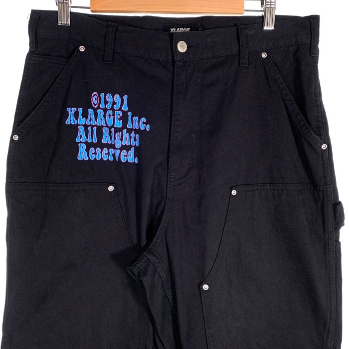 XLARGE エクストララージ DAISY DOUBLE KNEE WORK PANTS デイジーダブルニーワークパンツ ブラック  101231031008 Size 34 福生店