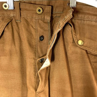 HELLER'S CAFE WAREHOUSE ヘラーズカフェ ウエアハウス サスペンダーボタン シンチバック ダック素材 ワークパンツ ブラウン size31 瑞穂店