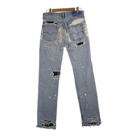 INNOCENCENYC イノセンスニューヨーク ダメージ加工 デストロイレザー デニムパンツ ライトブルー リーバイスリメイク INDELE01 Size 33 福生店