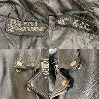 FIRST Genuine Leather ファーストジェニュインレザー TALONジップ ダブル ライダースジャケット ブラック size38 瑞穂店