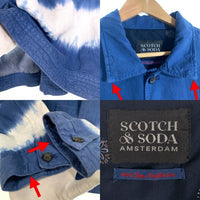 SCOTCH&SODA スコッチアンドソーダ コットン リネン タイダイ ジャケット ブルー ホワイト 172888-23-PFMM-A31 Size XL 福生店