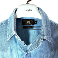 RRL ダブルアールエル 90's 三ツ星タグ シャンブレー ウエスタンシャツ ライトインディゴ sizeM 瑞穂店