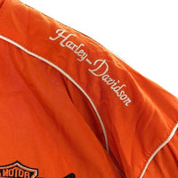 HARLEY-DAVIDSON ハーレーダビッドソン 100TH ANNIVERSARY ジップアップ ジャケット 中綿 オレンジ ブラック SizeXL 瑞穂店