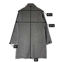 LOUNGE LIZARD ラウンジリザード 千鳥格子 ウール ステンカラーコート グレー size3 瑞穂店