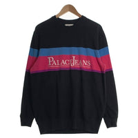 PALACE パレス 17FW Palace Jean 刺繍 クルーネック スウェット ブラック ピンク ブルー Size L 福生店