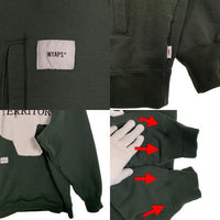 WTAPS ダブルタップス 23AW OBJ 05 Hoody プルオーバースウェットパーカー グリーン 232ATDT-CSM25 Size 04 福生店