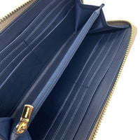 COACH コーチ F6657 シグネチャー PVCレザー ラウンドファスナーウォレット 長財布 ベージュ カフェファセット 福生店