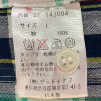 GOODENOUGH グッドイナフ GE-143004 バックロゴ マドラスチェック 長袖シャツ レッドxブルー sizeL 瑞穂店
