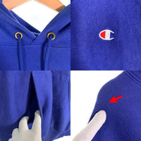 90's Champion チャンピオン リバースウィーブ プルオーバースウェットパーカー ロイヤルブルー USA製 トリコ刺繡 Size L 福生店