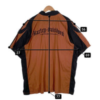 00's~ HARLEY-DAVIDSON ハーレーダビッドソン コットン オープンカラーシャツ 半袖 刺繡 2トーン ブラウン ブラック Size 2XL 福生店