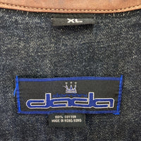 damani dada ダマーニダダ 襟レザー ジップアップ デニムジャケット インディゴ sizeXL 瑞穂店