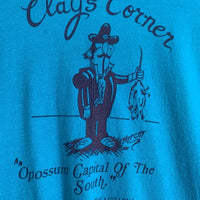90's Hanes ヘインズ Clay's Corner クレイズコーナー 半袖 Tシャツ ブルー Size XL 福生店