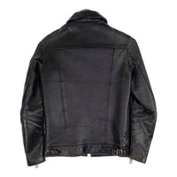 666 トリプルシックス レザー シングルライダースジャケット ブラック 襟付 Size 32 福生店