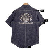 FREEWHEELERS フリーホイラーズ シャンブレー ワークシャツ 半袖 チンストラップ プリント Size 16 福生店