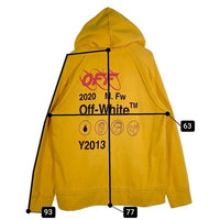 OFF-WHITE オフホワイト 19AW インダストリアル プリント プルオーバースウェットパーカー イエロー OMBB057F19E30016 Size S 福生店