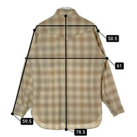 PENDLETON ペンドルトン 80's 白タグ ウール オンブレチェック ウエスタンシャツ ブラウン×ベージュ sizeL 瑞穂店