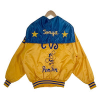70's~ DeLONG デロング ナイロン スタジアムジャンパー セーラー フード レディース イエロー USA製 Size L 福生店