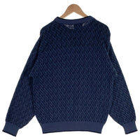 JANTZEN ジャンセン 格子柄 アクリルニットセーター ネイビー メキシコ製 Size L 福生店