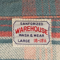 WAREHOUSE ウエアハウス フランネルチェックシャツ ブルー Size L 福生店