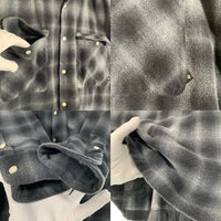 Liberaiders リベレイダース 18AW PLAID FLANNEL SHIRT オンブレチェック オープンカラーフランネルシャツ ブラック グレー 77101 Size L 福生店