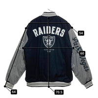 NFL LAS VEGAS RAIDERS ラスベガス・レイダース リバーシブル ウールジャケット スタジャン ブラックxグレー TEAM APPAREL Size L 瑞穂店