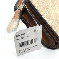 COACH コーチ CW786 ミディアム コーナー ジップ ウォレット・シグネチャー キャンバス 二つ折り財布 オフホワイト ベージュ 福生店