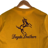 Dagda Leathers ダグダレザーズ プリント ポケットTシャツ 袖刺繡 マスタード 旧マッコイ 滝沢氏 Size S 福生店