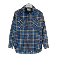 PENDLETON ペンドルトン 80's 白タグ ウール チェック ウエスタンシャツ ブルーxブラウン sizeM 瑞穂店