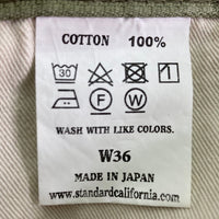 STANDARD CALIFORNIA スタンダードカリフォルニア 960 Pique ピケ素材 5ポケットパンツ グリーン size36 瑞穂店