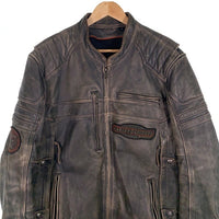 Harley-Davidson ハーレーダビッドソン シングル レザーライダースジャケット トリブルベント カウハイド 加工 97180-17VM/VT Size XL 福生店