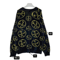 HUF ハフ BLAH KNIT CARDIGAN ニットカーディガン ブラックxイエロー sizeM 瑞穂店