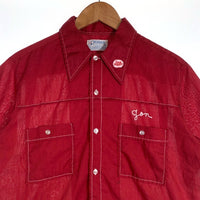 70's Hilton ヒルトン ボーリングシャツ 半袖 ボルドー USA製 Size M 福生店